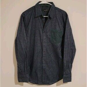 Mens‎ Flannel Shirt Size Large Modern Slim Fit Striped Button Up